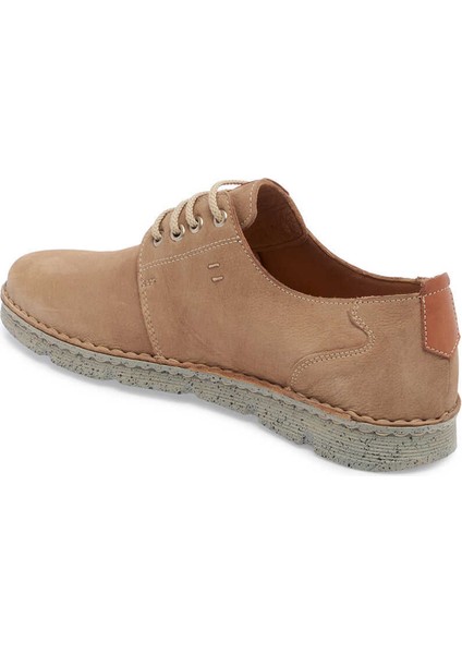 Bej Hakiki Nubuk Deri Erkek Casual Ayakkabı - E24I1AY56775-B23