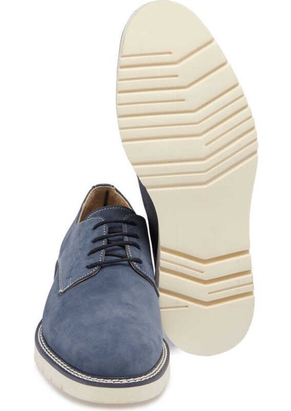 Lacivert Hakiki Nubuk Deri Erkek Casual Ayakkabı - E24I1AY56759-C39