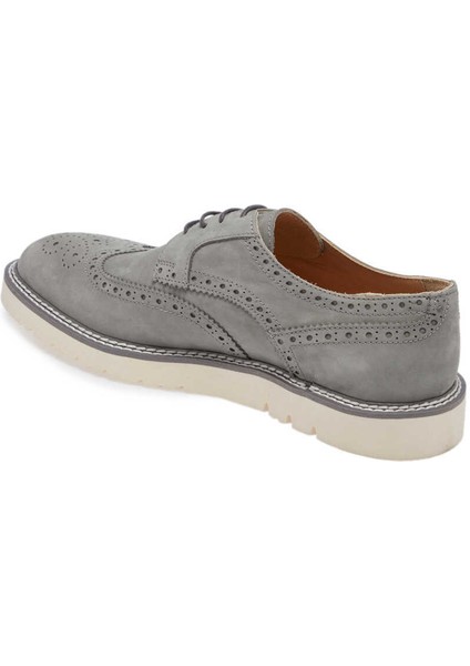 Gri Hakiki Nubuk Deri Erkek Casual Ayakkabı - E24I1AY56761-A40