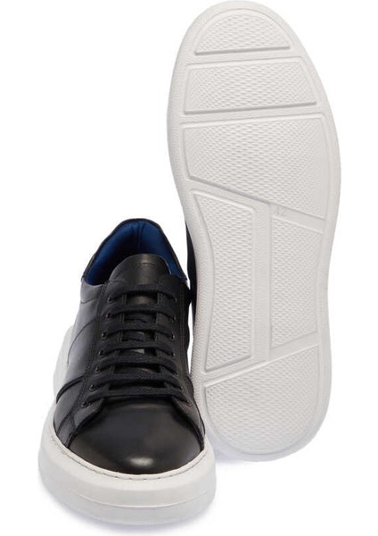 Siyah Hakiki Deri Erkek Sneaker - E24I1AY56809-A43