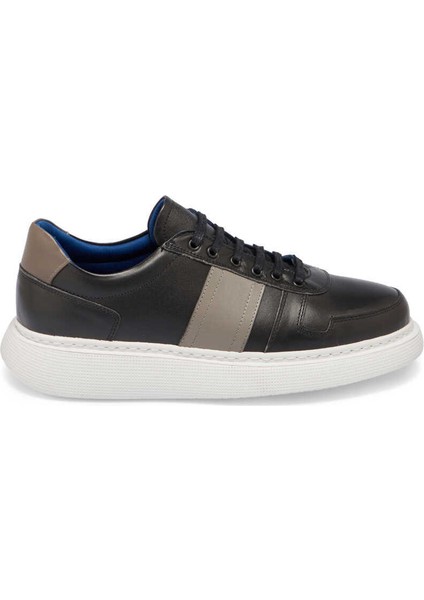 Siyah Hakiki Deri Erkek Sneaker - E24I1AY56810-A43