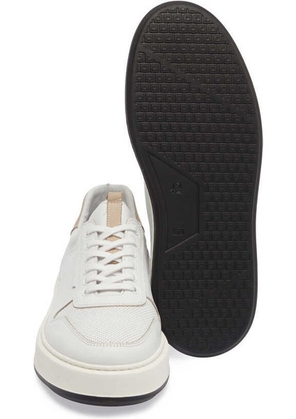 Beyaz Hakiki Nubuk Deri Erkek Sneaker - E24I1AY56807-A26