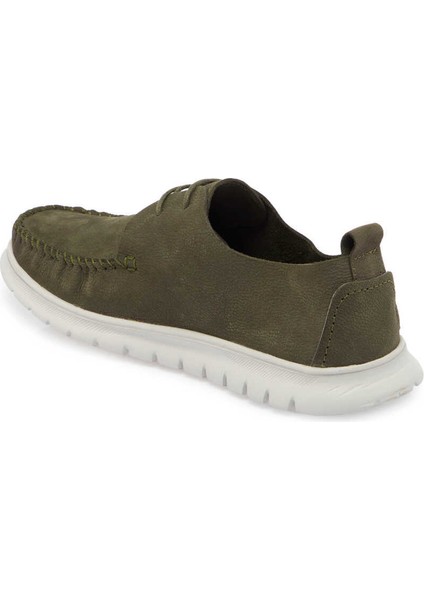 Yeşil Hakiki Nubuk Deri Erkek Casual Ayakkabı - E24I1AY56757-G98