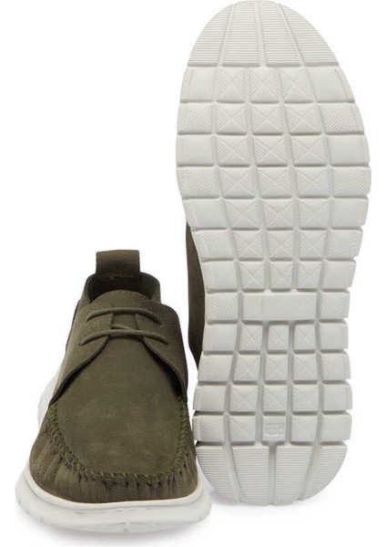 Yeşil Hakiki Nubuk Deri Erkek Casual Ayakkabı - E24I1AY56757-G98
