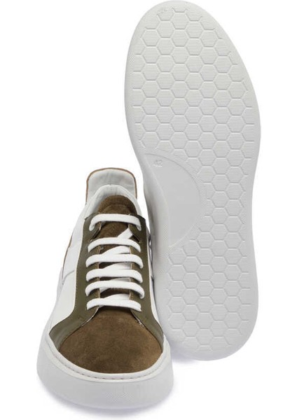 Yeşil Hakiki Süet Deri Erkek Sneaker - E24I1AY56817-J86
