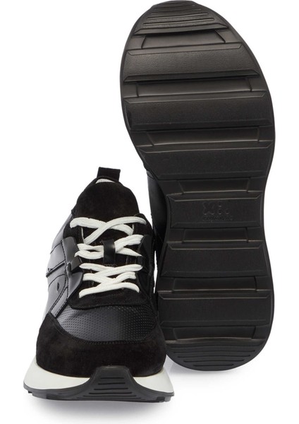 Siyah Hakiki Deri Erkek Sneaker - E24I1AY56815-A23