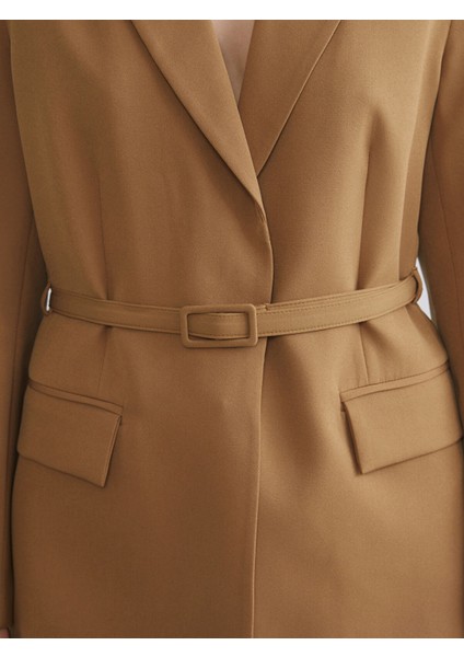 Yeni Sezon Beli Kemerli Kadın Blazer Ceket modelleri