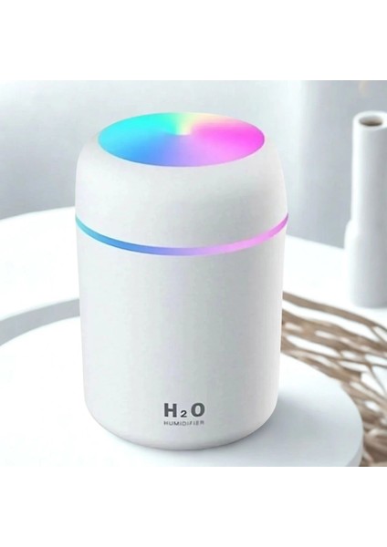 USB Rengarenk Işıklı 300 ml Ulrasonik Hava Nemlendirici Buhar Makinesi ve Hava Aroma Difüzörü fırsatları