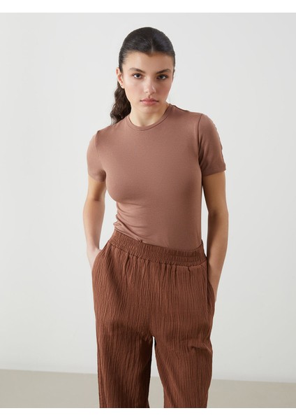 Yeni Sezon Bisiklet Yaka Kadın Tişört