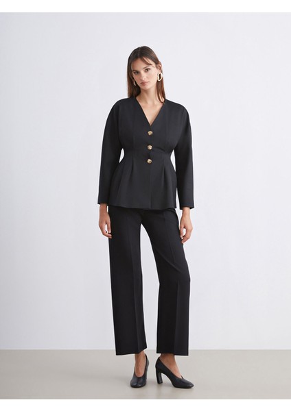 Yeni Sezon V Yaka Peplum Kadın Ceket fiyatları