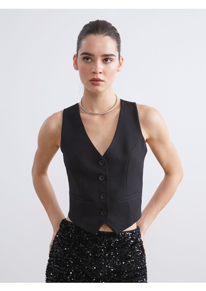 Yeni Sezon Sırt Detaylı Kadın Klasik Yelek modelleri