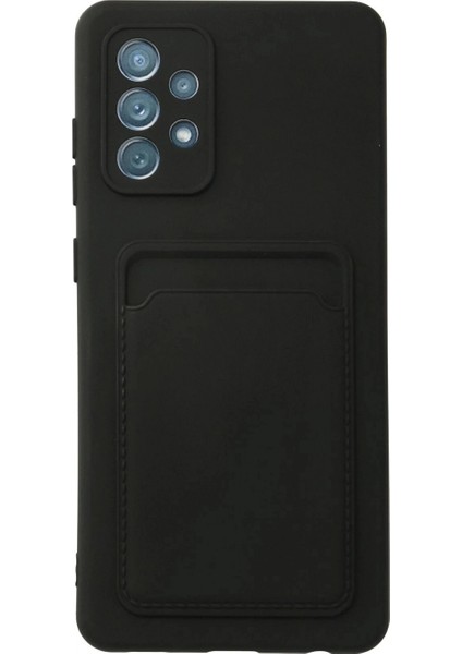 Samsung Galaxy A72 Kılıf Kelvin Kartvizitli Silikon - Siyah