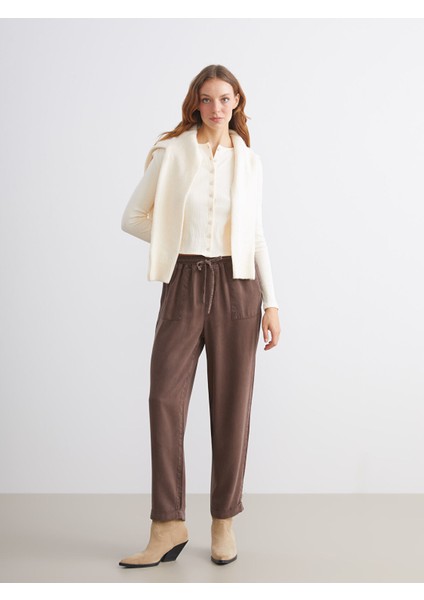 Yeni Sezon Beli Lastikli Carrot Fit Kadın Jean Pantolon