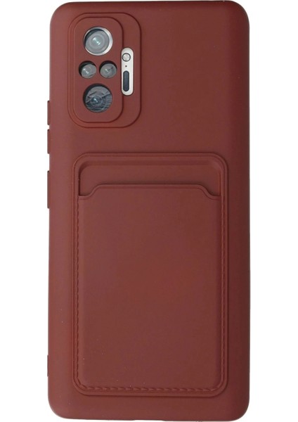 Xiaomi Redmi Note 10 Pro Kılıf Kelvin Kartvizitli Silikon - Bordo
