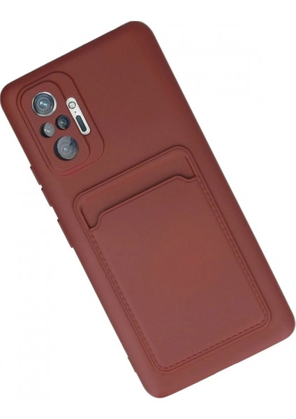 Xiaomi Redmi Note 10 Pro Kılıf Kelvin Kartvizitli Silikon - Bordo modelleri