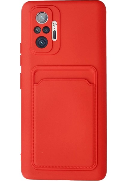 Xiaomi Redmi Note 10 Pro Kılıf Kelvin Kartvizitli Silikon - Kırmızı