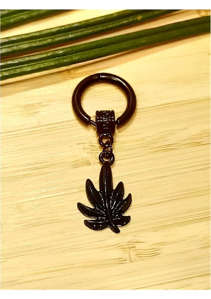 Çelik Siyah Figürlü Unisex Küpe