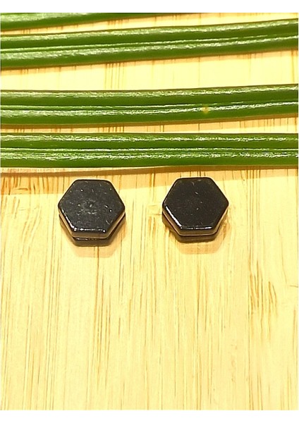 Çelik Siyah Figürlü Unisex Küpe