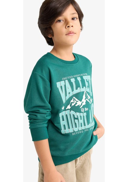 Erkek Çocuk Bisiklet Yaka Baskılı SWEATSHIRT G3850A825WN