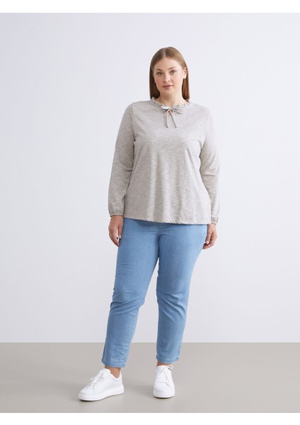 Yeni Sezon Beli Lastikli Carrot Fit Kadın Jean Pantolon