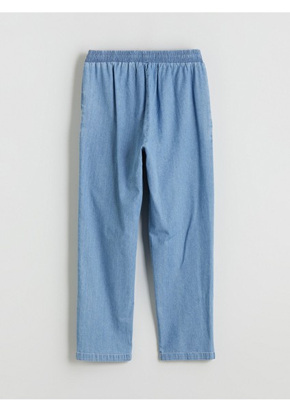 Yeni Sezon Beli Lastikli Carrot Fit Kadın Jean Pantolon fırsatları