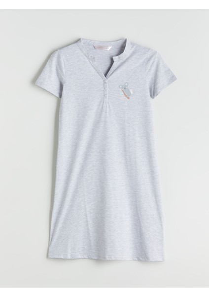 Yeni Sezon Kaçık Yaka Baskılı Hamile Gecelik modelleri