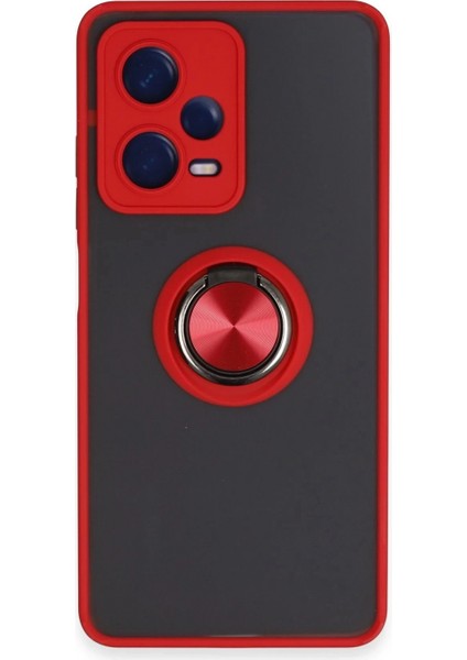 Xiaomi Redmi Note 12 Pro 5g Kılıf Montreal Yüzüklü Silikon Kapak - Kırmızı