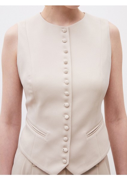 Yeni Sezon Bisiklet Yaka Krep Kadın Klasik Yelek modelleri