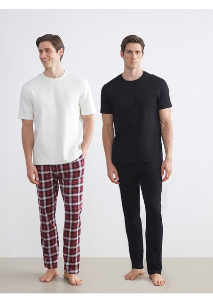 Yeni Sezon Standart Kalıp Erkek Pijama Alt 2'li