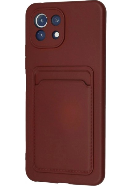Xiaomi Mi 11 Kılıf Kelvin Kartvizitli Silikon - Bordo modelleri