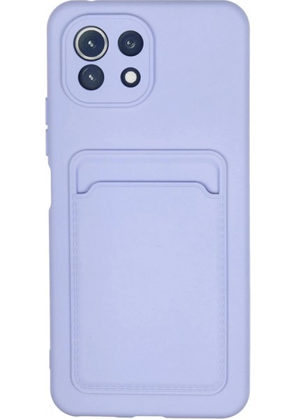 Xiaomi Mi 11 Lite Kılıf Kelvin Kartvizitli Silikon - Lila