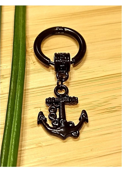 Çelik Siyah Figürlü Unisex Küpe