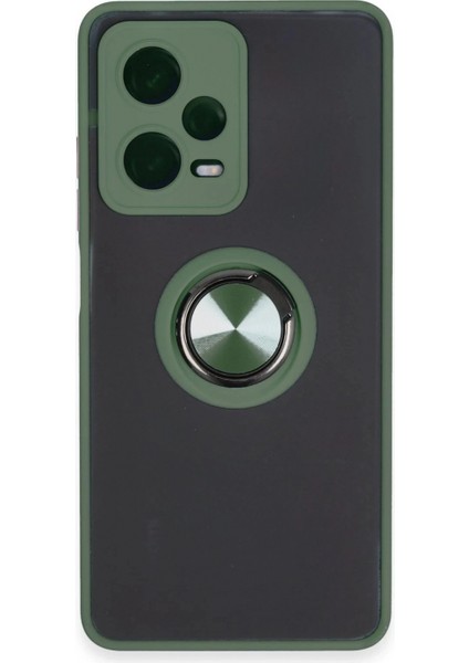 Xiaomi Redmi Note 12 Pro 5g Kılıf Montreal Yüzüklü Silikon Kapak - Yeşil
