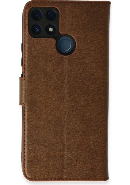 Realme C25 Kılıf Trend S Plus Kapaklı Kılıf - Taba