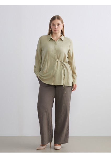 Yeni Sezon Beli Lastikli Dokulu Kadın Pantolon fiyatları