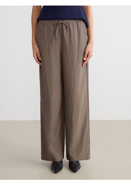 Yeni Sezon Beli Lastikli Dokulu Kadın Pantolon modelleri