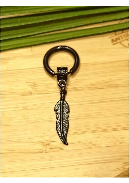 Çelik Siyah Figürlü Unisex Küpe