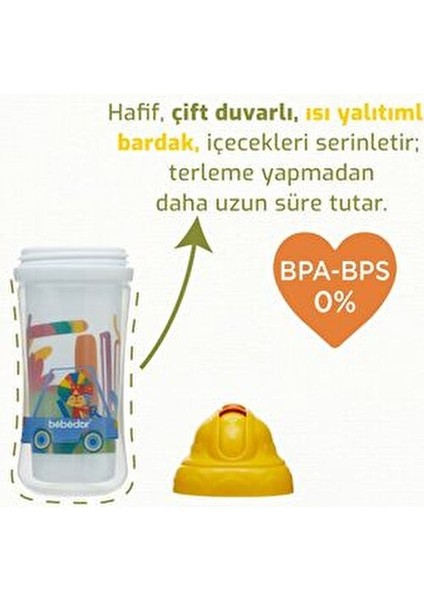 Isı Yalıtımlı Pipetli Alıştırma Bardağı 1 Adet Plastik Malzeme ile Çocuklar İçin modelleri