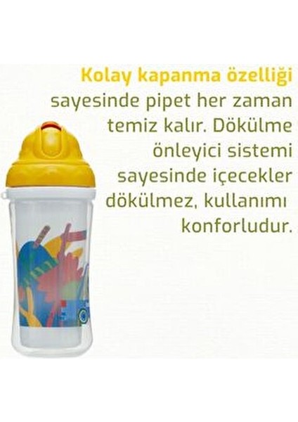 Isı Yalıtımlı Pipetli Alıştırma Bardağı 1 Adet Plastik Malzeme ile Çocuklar İçin fırsatları
