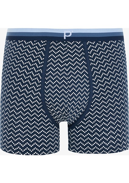 Açık Mavi Erkek Geometrik Desenli 3'lü Boxer modelleri