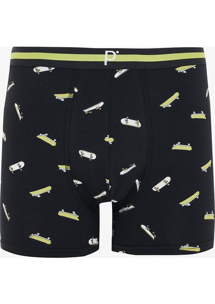 Erkek Crew Organik Geometrik Desenli 3'lü Boxer fırsatları