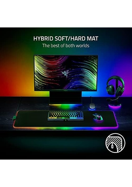 Strider Chroma - Chroma Rgb ile Hibrit Oyun Mouse Mat (Hibrit Yumuşak/sert Mat, 19 Chroma Rgb Aydınlatma Bölgesi, Kaymaz Taban, Dikişsiz Kenarlar) Siyah fiyatları