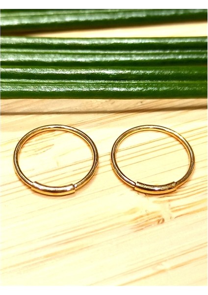 Sarı Renk Halka Unisex Çelik Küpe