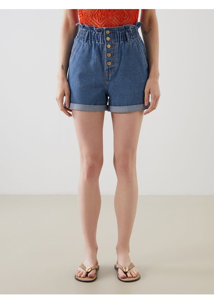 Yeni Sezon Beli Lastikli Kadın Jean Şort fırsatları