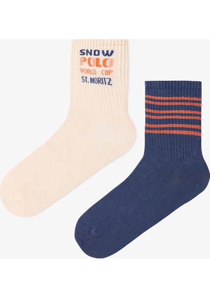 Çok Renkli Erkek SNOW84 2li Soket Çorap