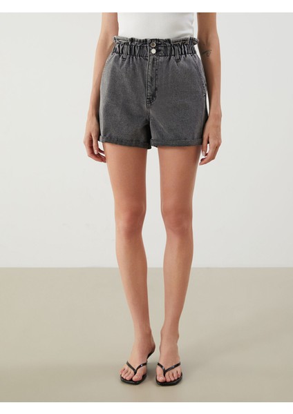 Yeni Sezon Beli Lastikli Kadın Jean Şort fiyatları