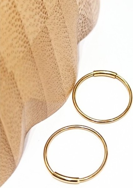 Sarı Renk Halka Unisex Çelik Küpe