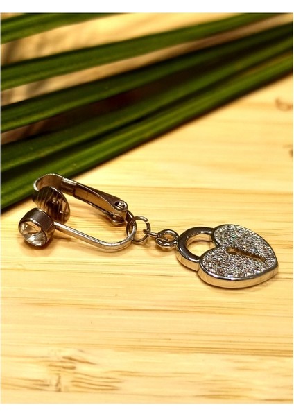 Gümüş Renk Taşlı (Delik Olmayan Göbek Için) Göbek Pirsıng