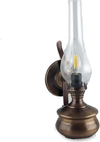 Eskitme Gaz Lambası Aydınlatma (Bakır)