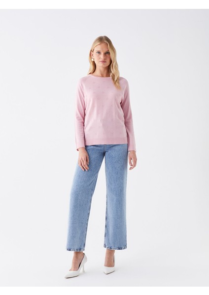 Yeni Sezon Bisiklet Yaka Kendinden Desenli Kadın Triko Kazak fiyatları